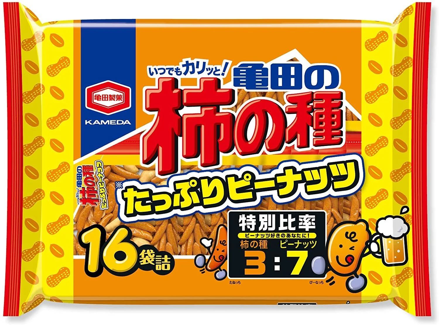 亀田の柿の種たっぷりピーナッツ16袋詰 560g