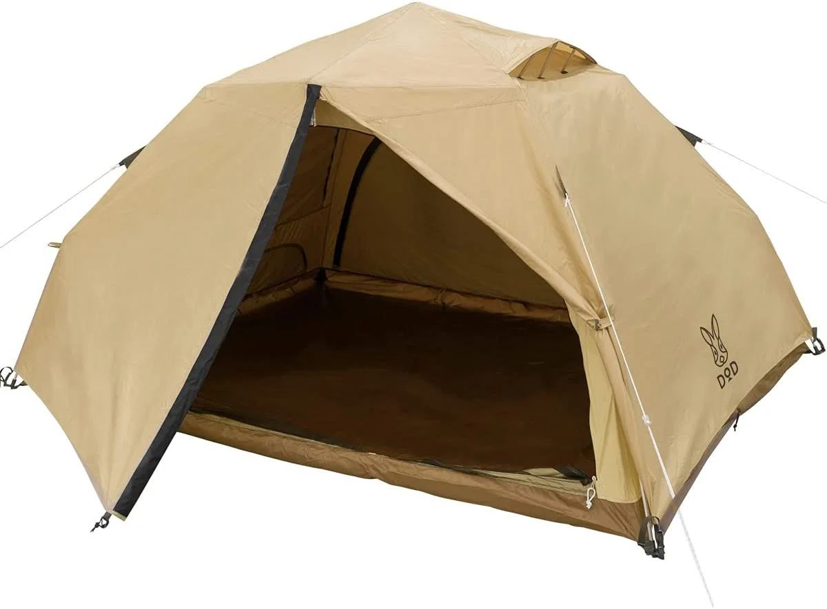 DOD(ディーオーディー) わがやのテント 快適 簡単 ワンタッチ ポリコットン インナー UVカット T5-869-TN ベージュ (約)W280×D280×H156cm