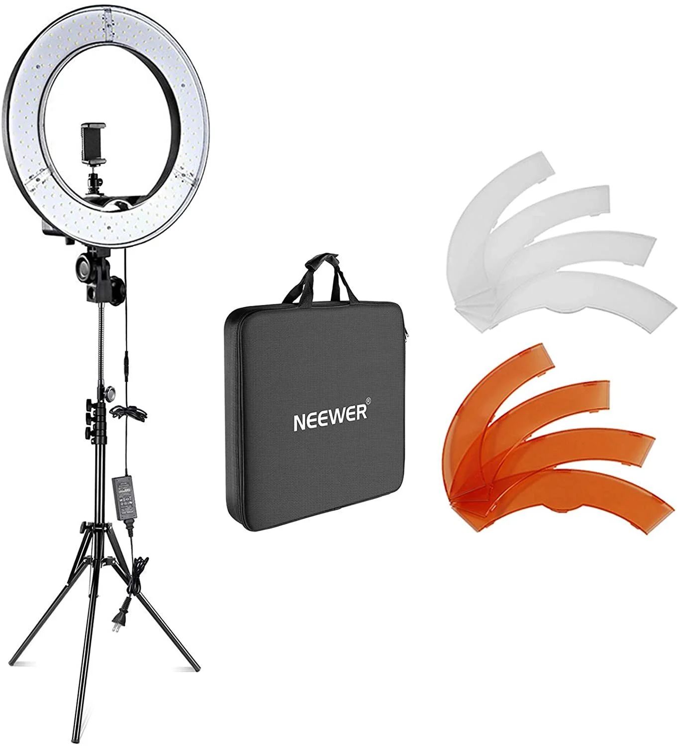 Neewer 18インチLEDリングライト 55W 5500K 調光可能 省エネSMD LED カメラ写真ビデオ用照明セット ライトスタンド、ソフトチューブ付属 生放送/メイクアップ/自撮り/YouTube/tiktok動画撮影用